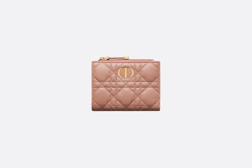 Dior Caro Dahlia Wallet • Rose Des Vents Supple Cannage Calfskin