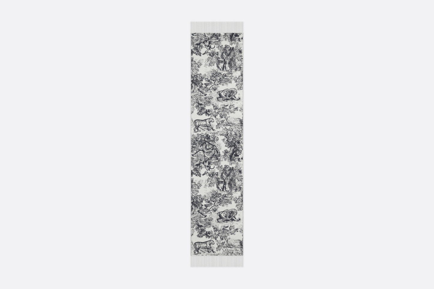 Toile de Jouy Sauvage Scarf • Navy Blue Cashmere and Wool