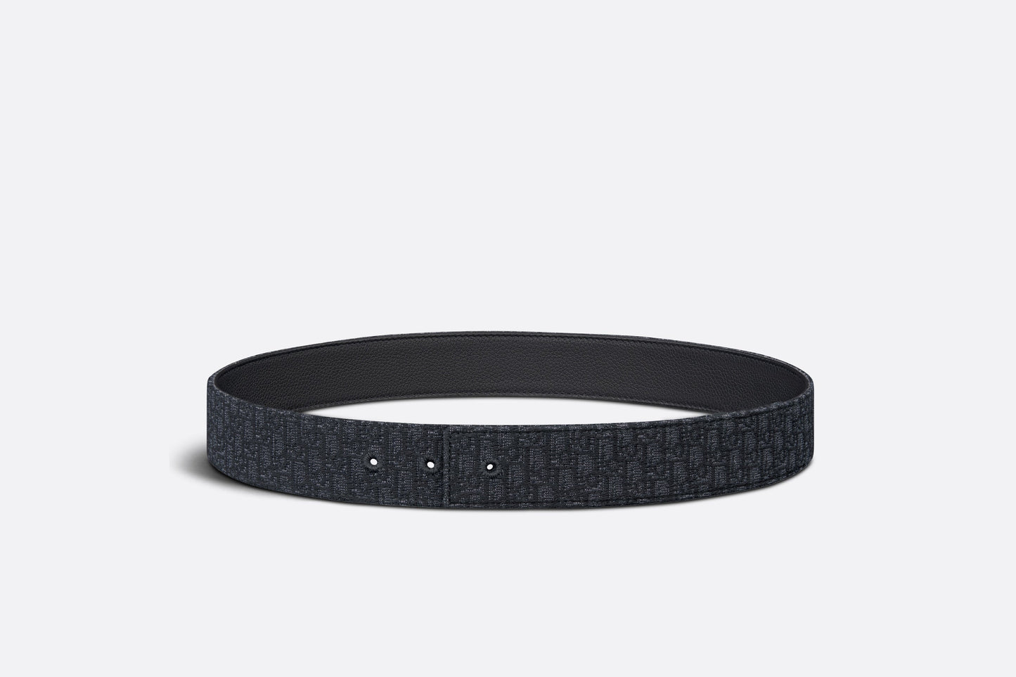 Reversible Belt Strap • Black Micro Dior Oblique Jacquard and Black Grained Calfskin, 35 MM