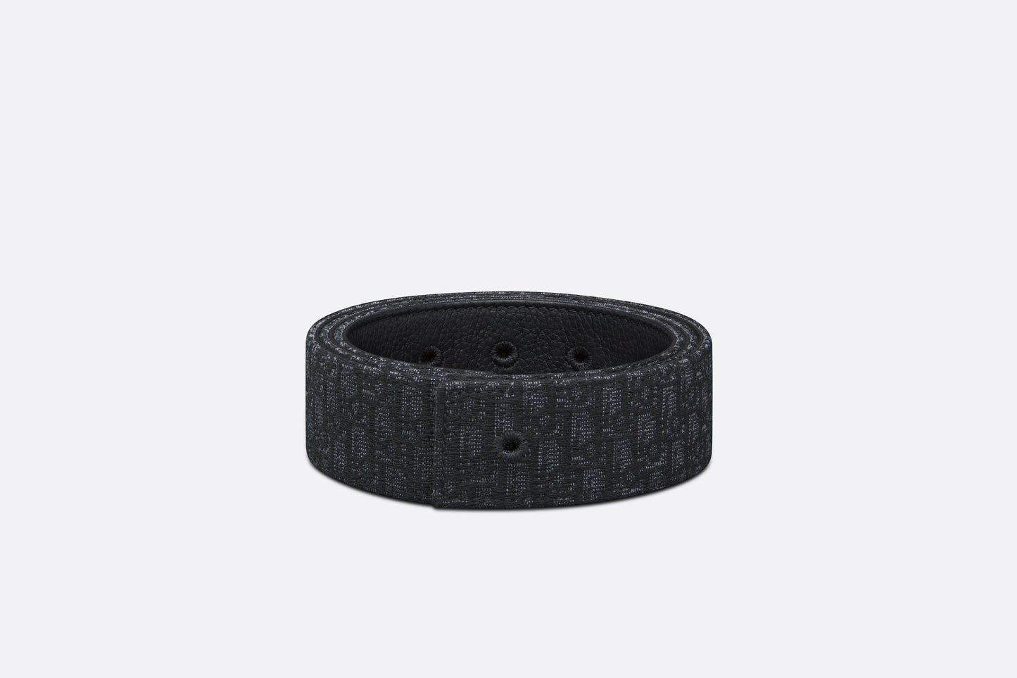 Reversible Belt Strap • Black Micro Dior Oblique Jacquard and Black Grained Calfskin, 35 MM