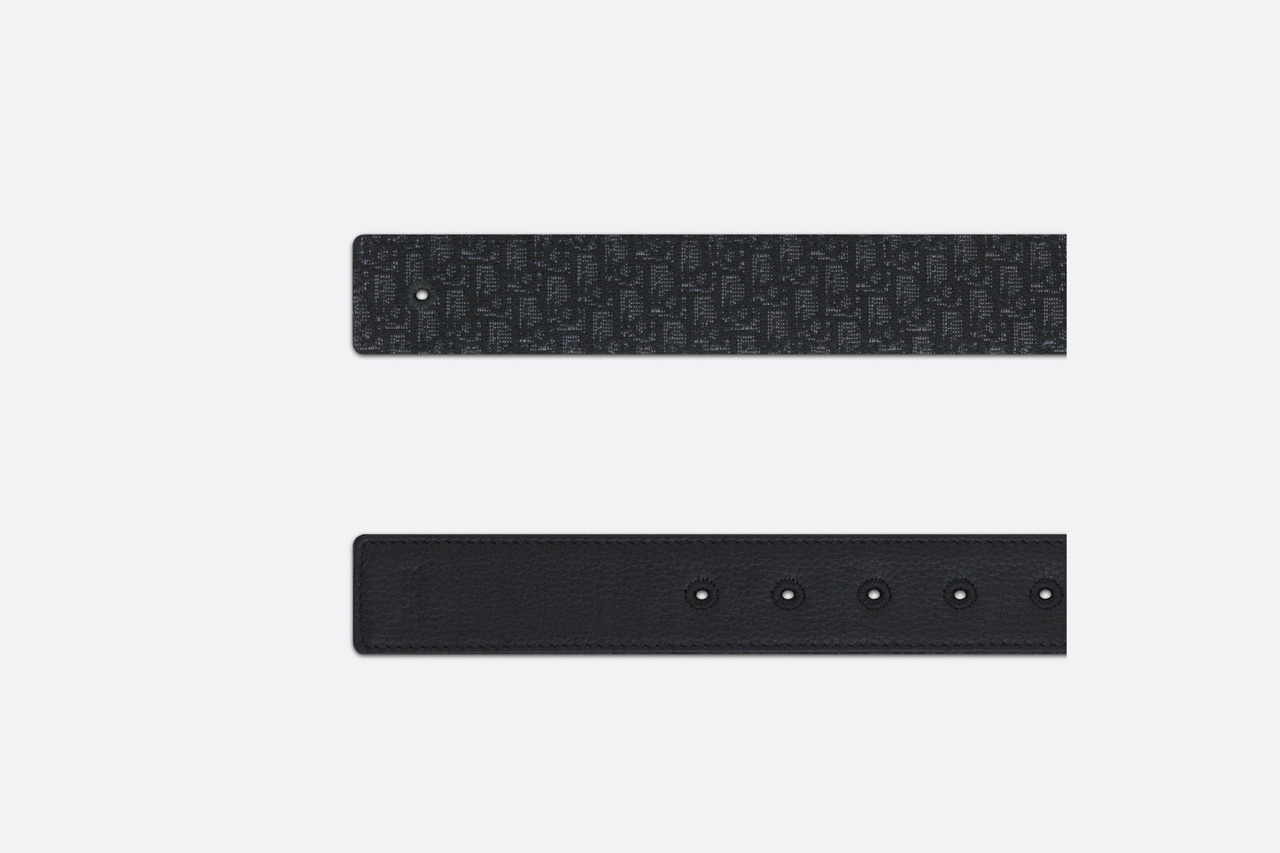 Reversible Belt Strap • Black Micro Dior Oblique Jacquard and Black Grained Calfskin, 35 MM