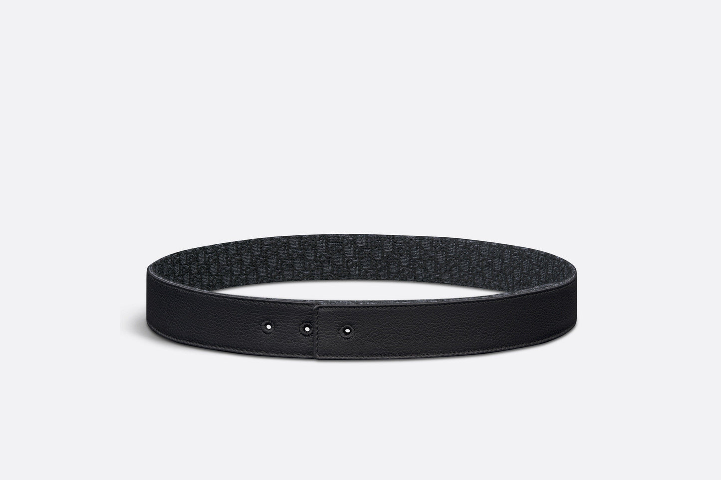 Reversible Belt Strap • Black Micro Dior Oblique Jacquard and Black Grained Calfskin, 35 MM