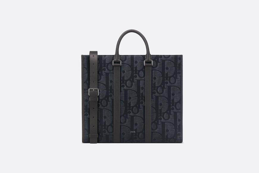 East-West Tote Bag • Black Maxi Dior Oblique Jacquard