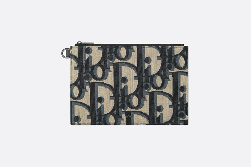A5 Pouch • Beige and Black Maxi Dior Oblique Jacquard