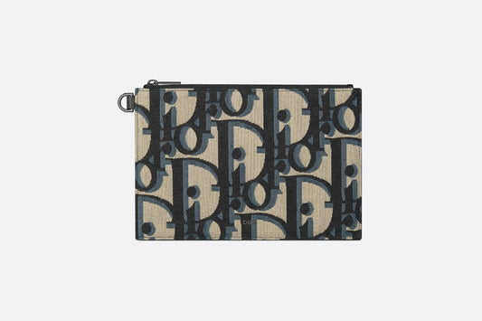 A5 Pouch • Beige and Black Maxi Dior Oblique Jacquard