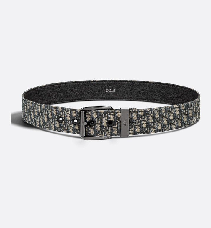 Belt • Beige and Black Micro Dior Oblique Jacquard, 35 MM