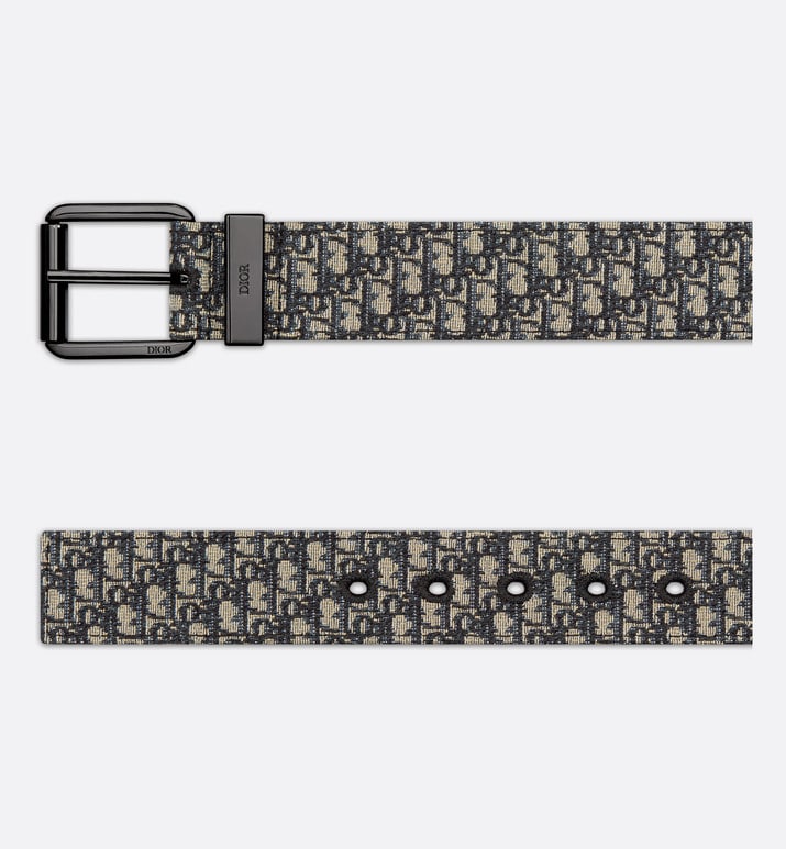 Belt • Beige and Black Micro Dior Oblique Jacquard, 35 MM