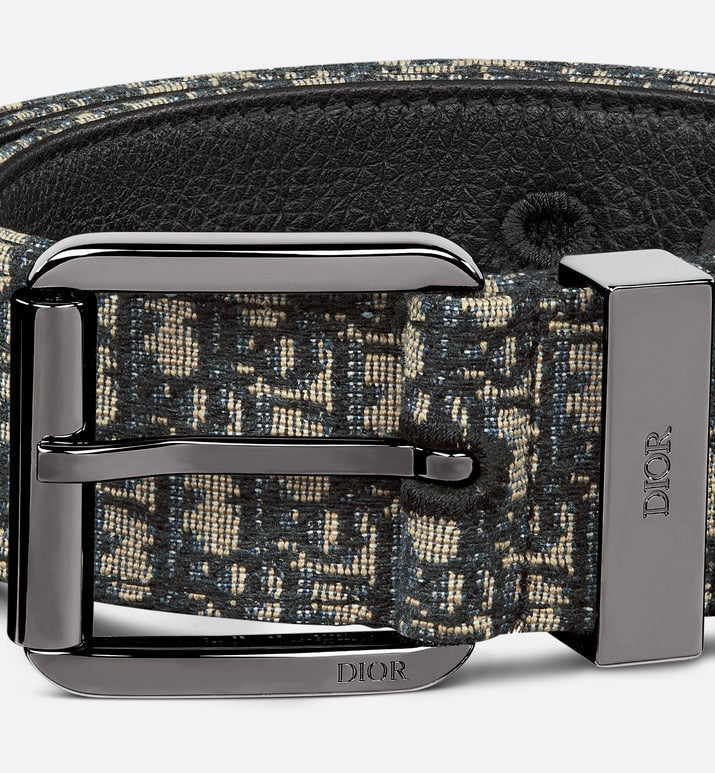 Belt • Beige and Black Micro Dior Oblique Jacquard, 35 MM