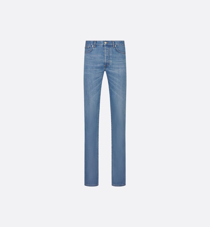 Long Slim-Fit Jeans • Blue Cotton-Blend Twill