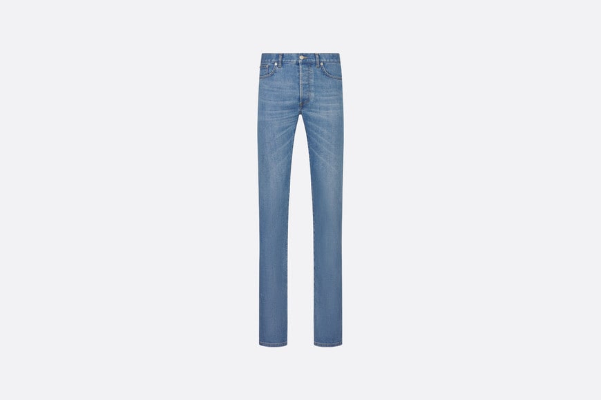 Long Slim-Fit Jeans • Blue Cotton-Blend Twill
