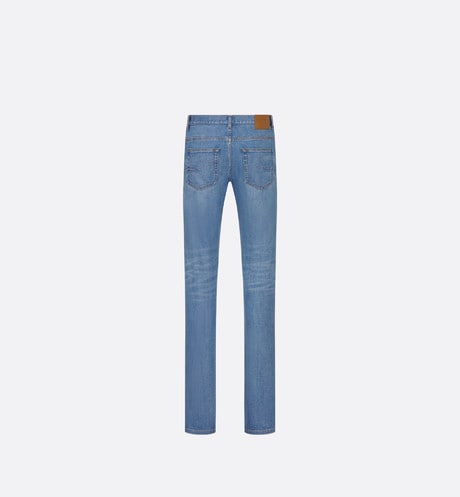 Long Slim-Fit Jeans • Blue Cotton-Blend Twill