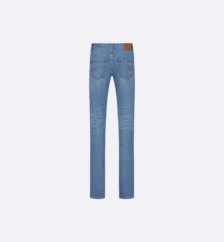 Long Slim-Fit Jeans • Blue Cotton-Blend Twill