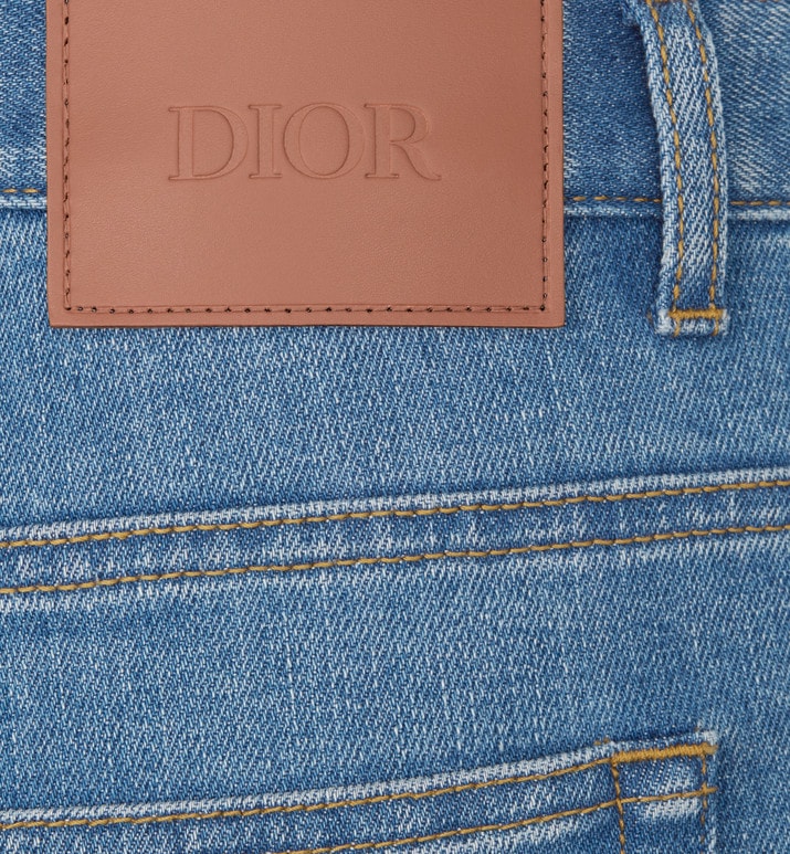 Long Slim-Fit Jeans • Blue Cotton-Blend Twill