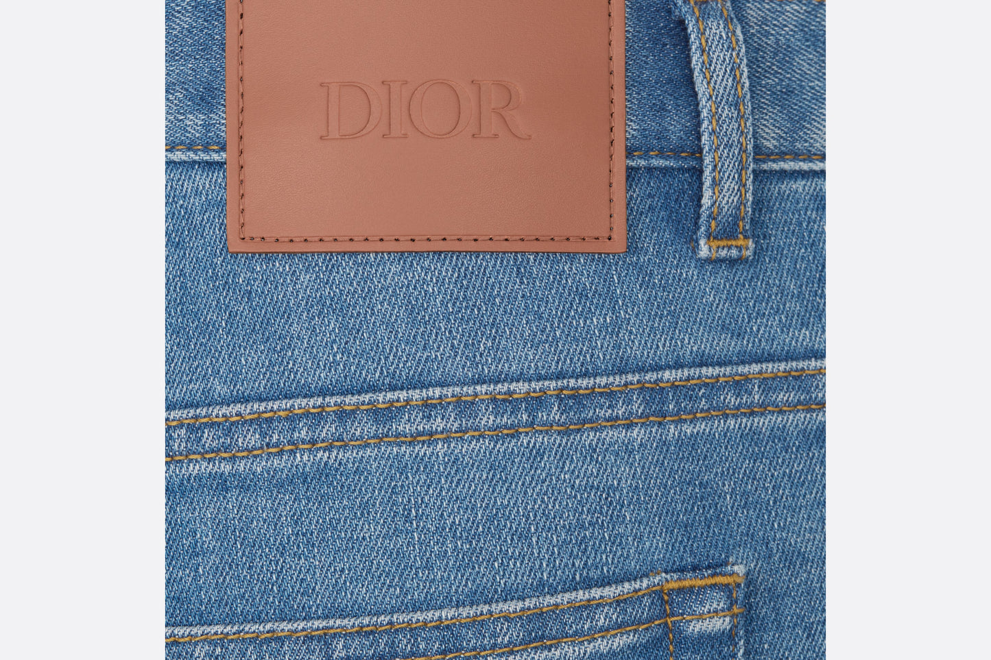 Long Slim-Fit Jeans • Blue Cotton-Blend Twill