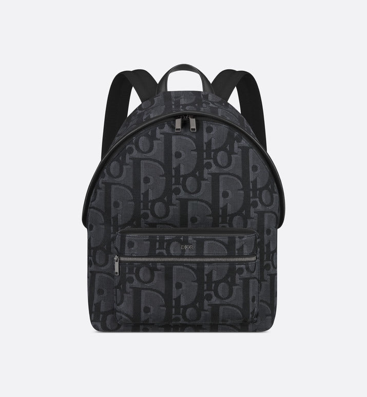 Rider Backpack • Black Maxi Dior Oblique Jacquard