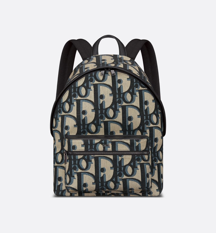 Rider Backpack • Beige and Black Maxi Dior Oblique Jacquard