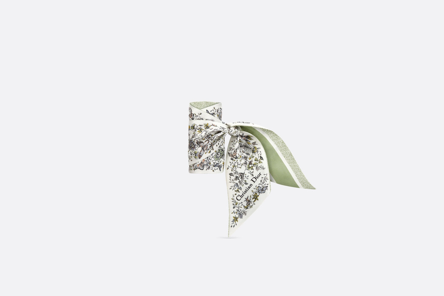 Butterfly Around the World Mitzah Scarf • Pastel Peyote Green Silk Twill