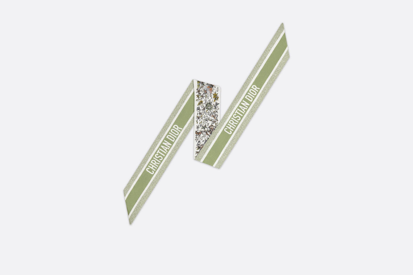 Butterfly Around the World Mitzah Scarf • Pastel Peyote Green Silk Twill