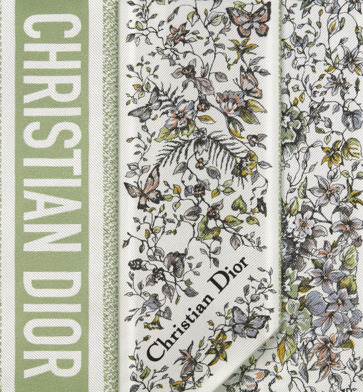 Butterfly Around the World Mitzah Scarf • Pastel Peyote Green Silk Twill