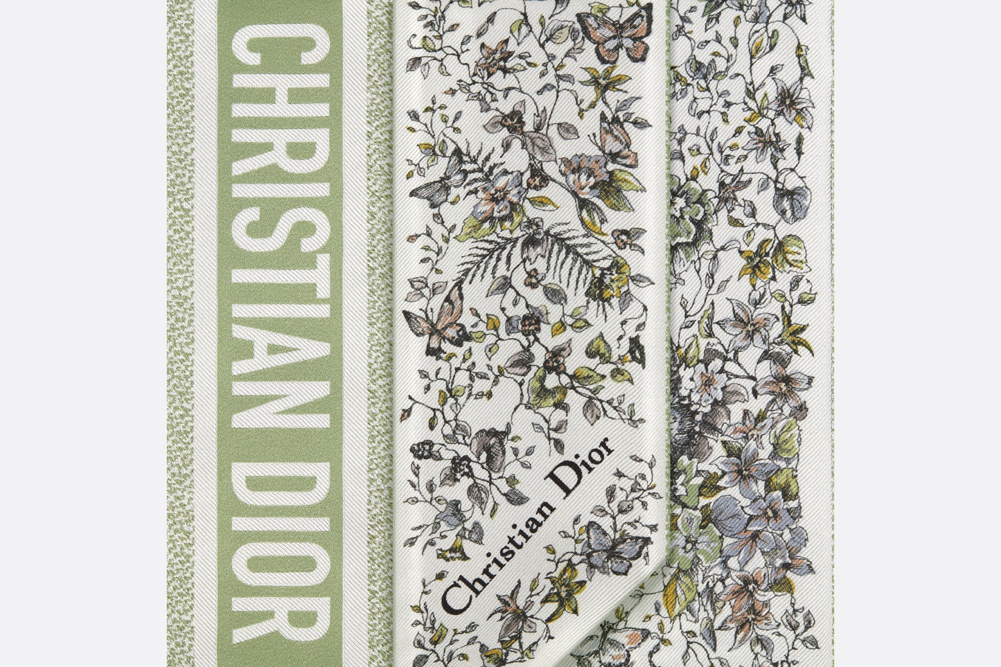 Butterfly Around the World Mitzah Scarf • Pastel Peyote Green Silk Twill