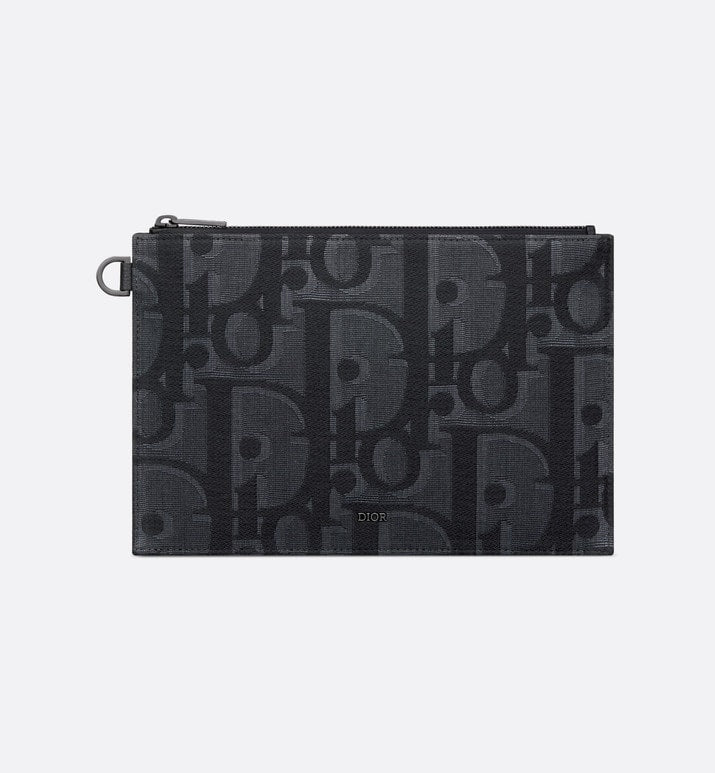 A5 Pouch • Black Maxi Dior Oblique Jacquard