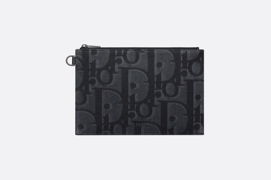 A5 Pouch • Black Maxi Dior Oblique Jacquard