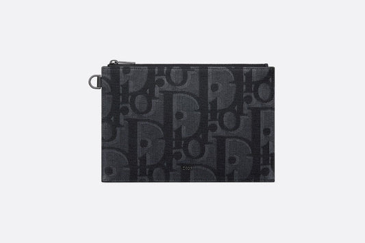A5 Pouch • Black Maxi Dior Oblique Jacquard