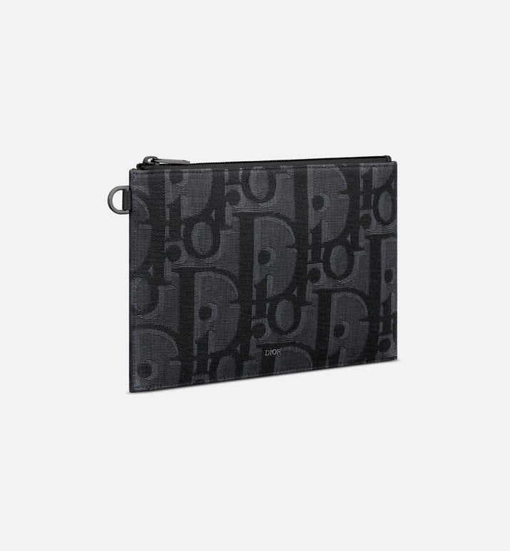 A5 Pouch • Black Maxi Dior Oblique Jacquard