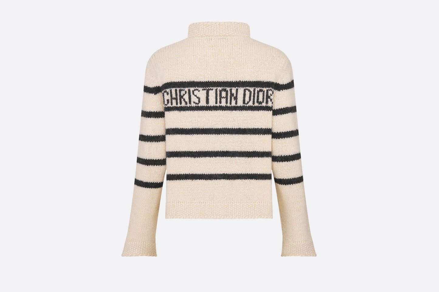 Dior Marinière Jacket • White and Black Wool, Cotton and Mohair Technical Knit with D-Stripes Motif