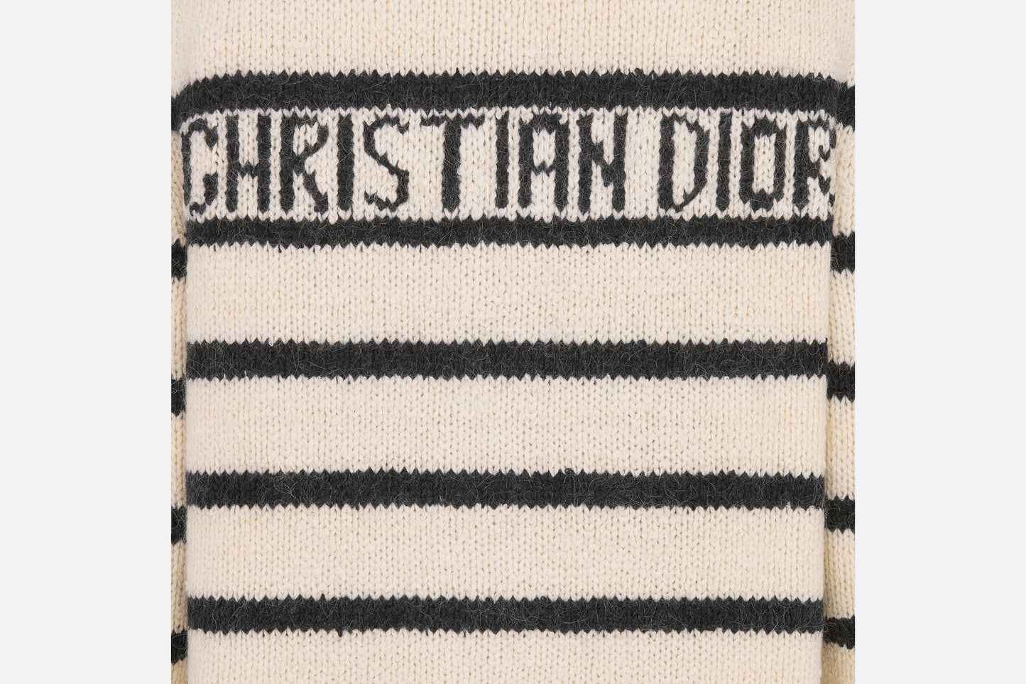 Dior Marinière Jacket • White and Black Wool, Cotton and Mohair Technical Knit with D-Stripes Motif