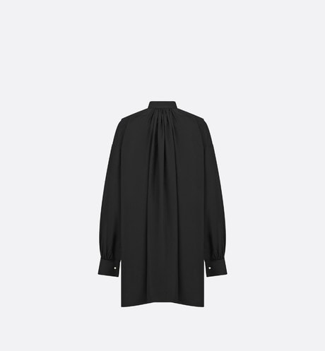 Blouse • Black Cotton and Silk Poplin