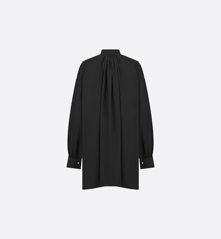 Blouse • Black Cotton and Silk Poplin