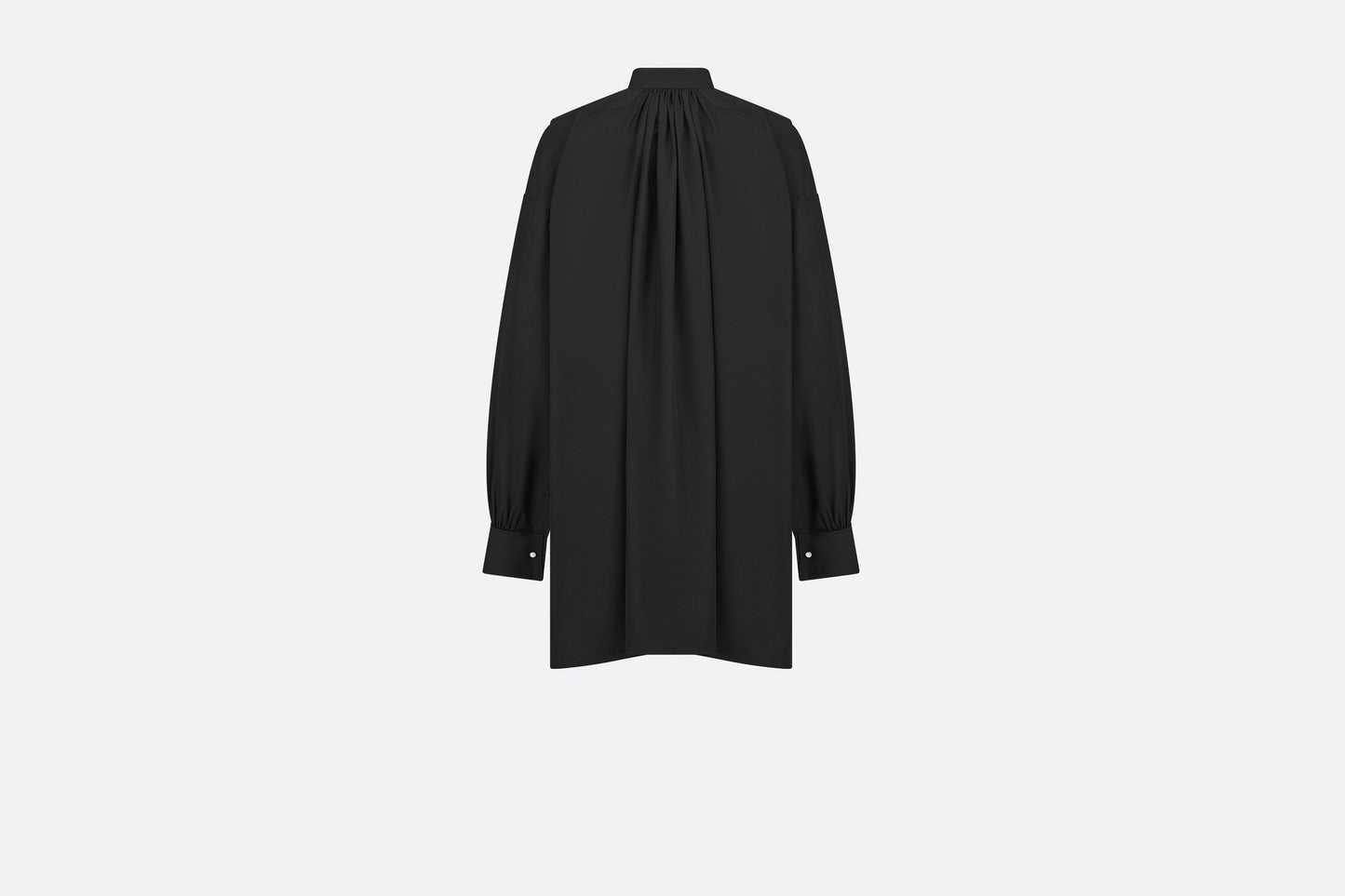 Blouse • Black Cotton and Silk Poplin