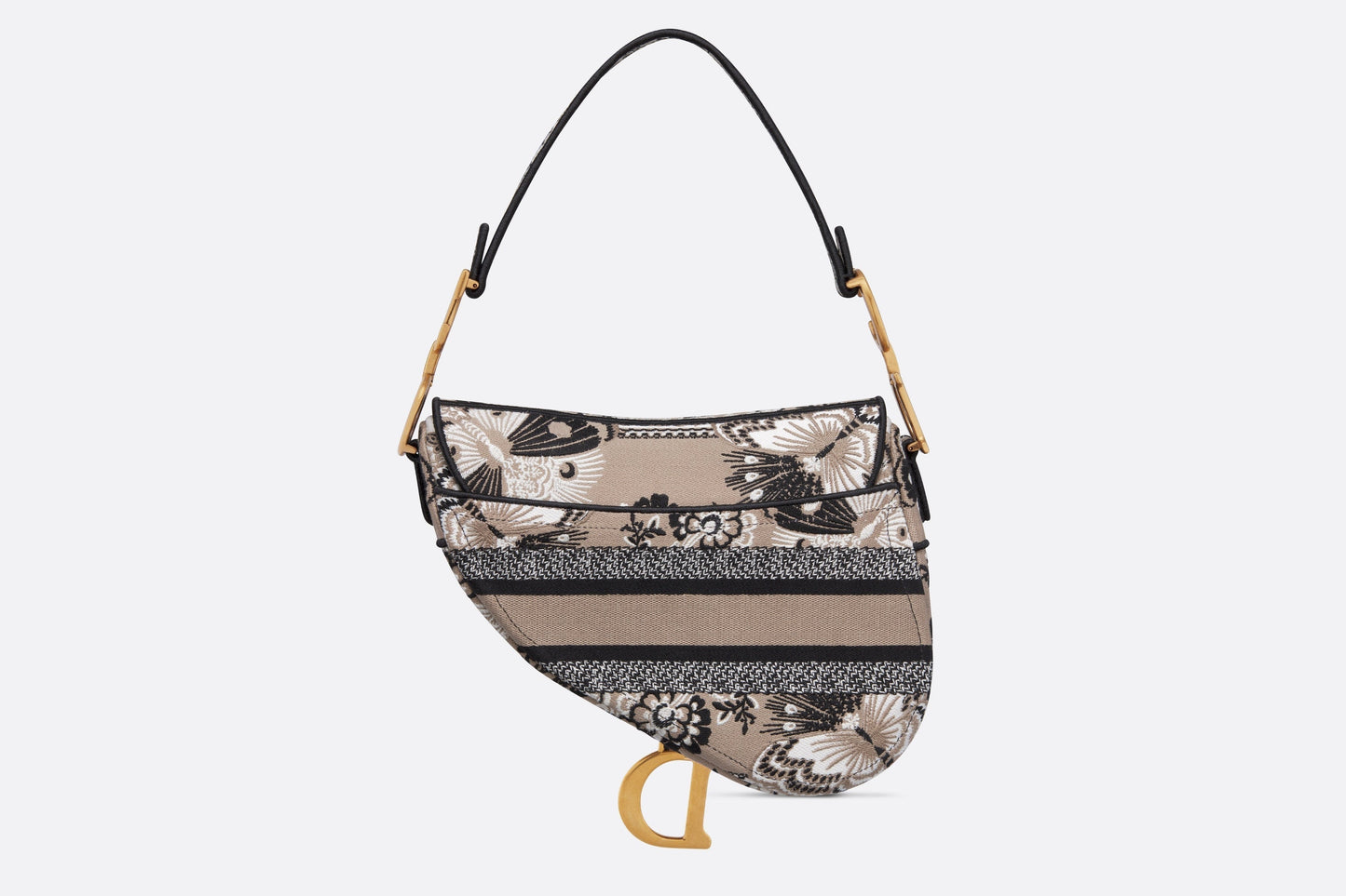 Saddle Bag • Beige Multicolor Butterfly Bandana Embroidery