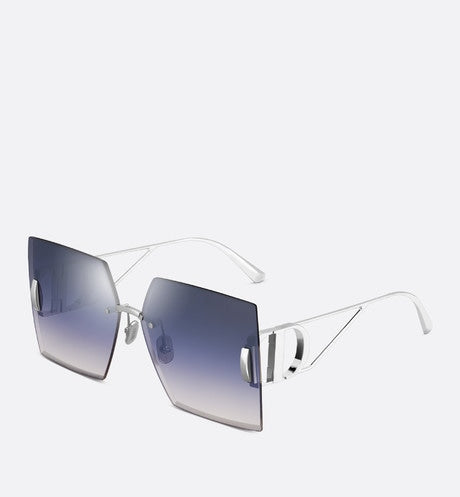 30Montaigne S7U • Gray Gradient Mirrored Square Sunglasses