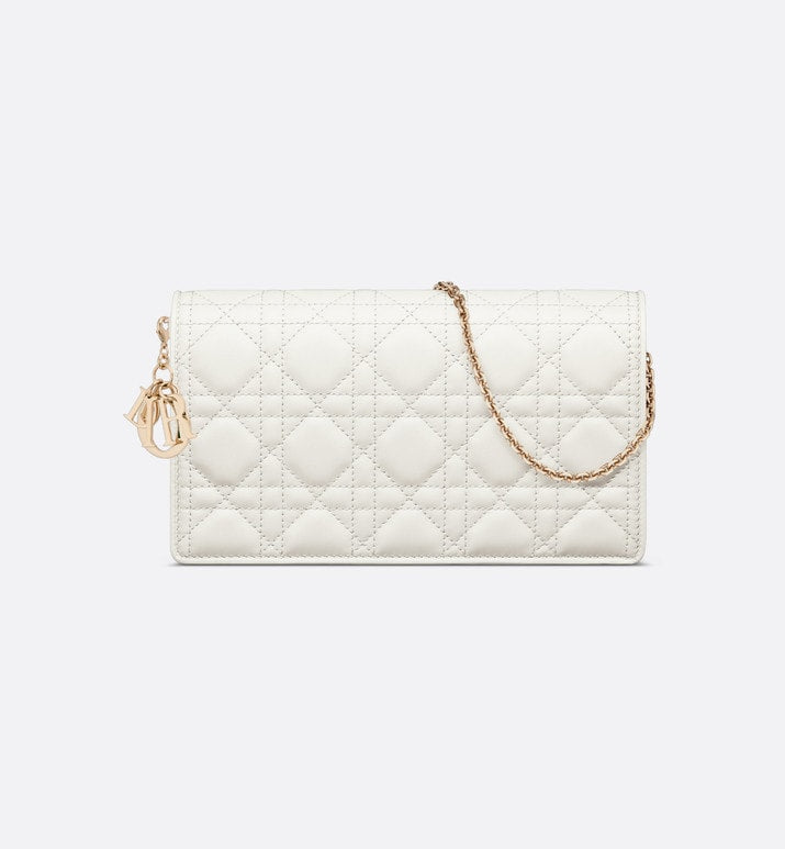 Lady Dior Pouch • Latte Cannage Lambskin