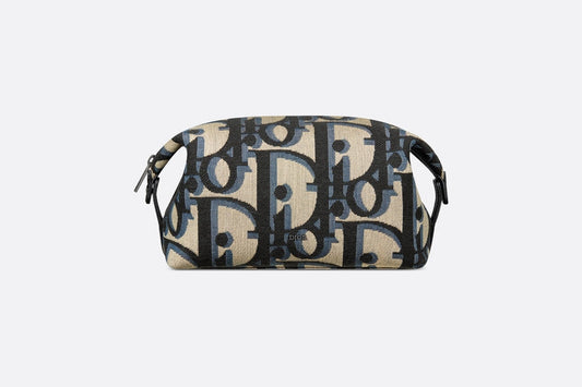 Toiletry Bag • Beige and Black Maxi Dior Oblique Jacquard