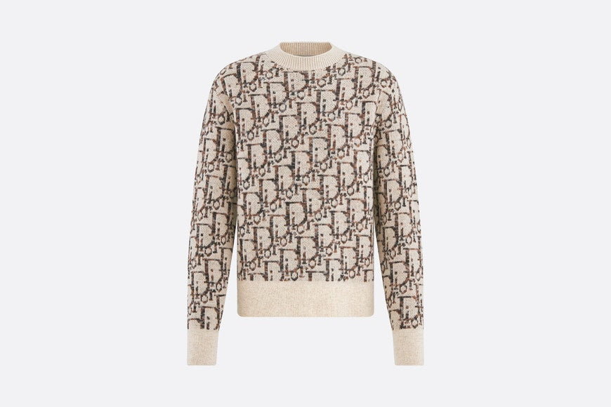 Dior Oblique Sweater • Beige and Brown Wool Jacquard