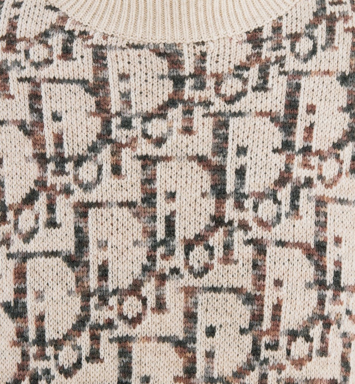 Dior Oblique Sweater • Beige and Brown Wool Jacquard