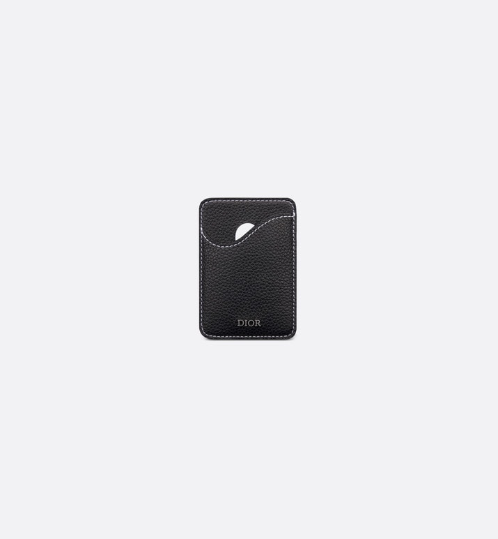 Saddle Magnetic Card Holder • Black Grained Calfskin