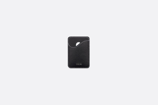 Saddle Magnetic Card Holder • Black Grained Calfskin