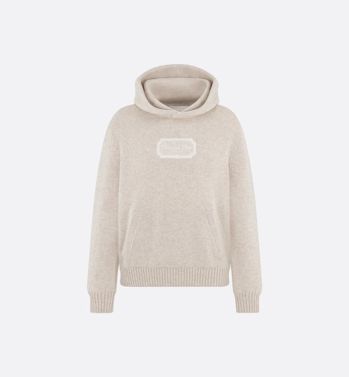 Christian Dior Couture Hooded Sweatshirt • Beige Cashmere Jersey