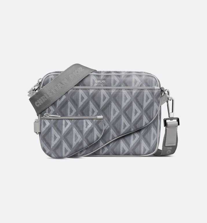 Saddle Triple Pouch • Dior Gray CD Diamond Canvas