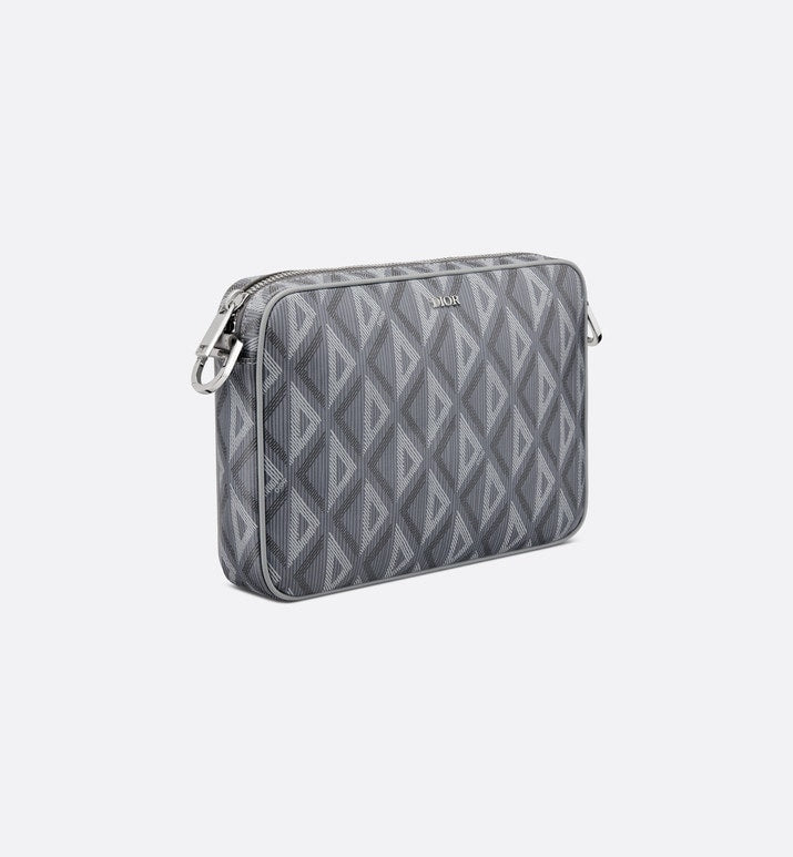 Saddle Triple Pouch • Dior Gray CD Diamond Canvas
