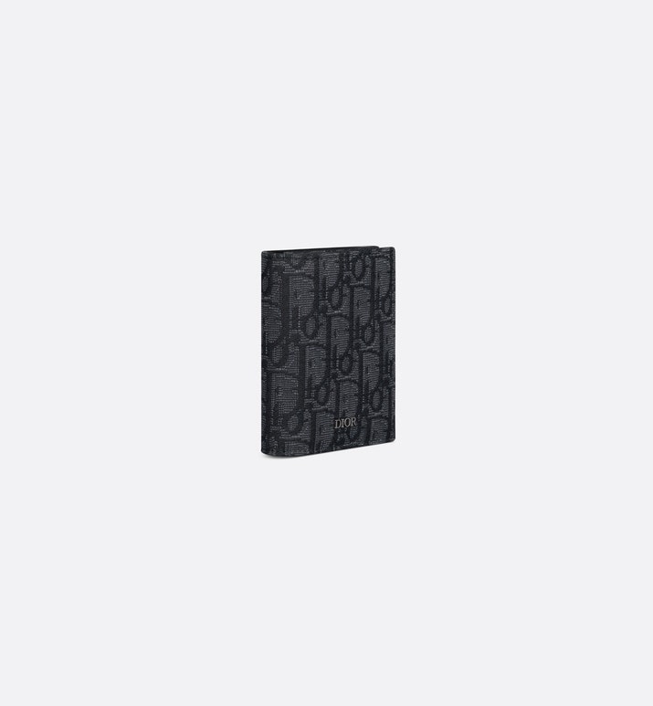Trifold Wallet • Black Dior Oblique Jacquard