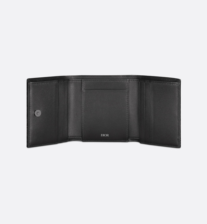 Trifold Wallet • Black Dior Oblique Jacquard