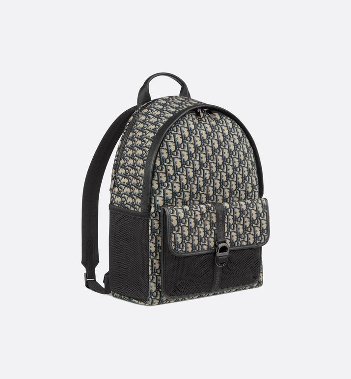 Dior 8 Backpack • Beige and Black Dior Oblique Jacquard