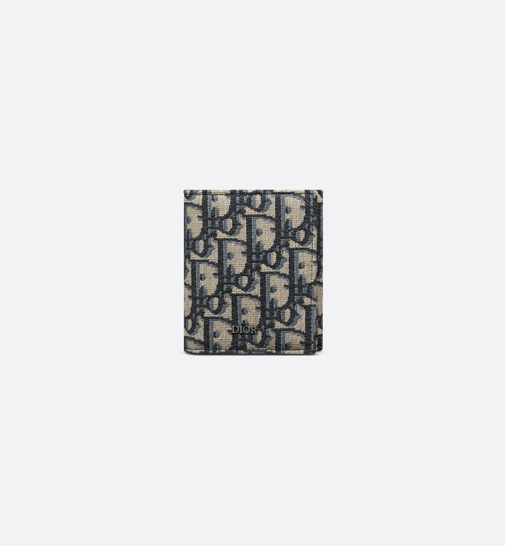Trifold Wallet • Beige and Black Dior Oblique Jacquard