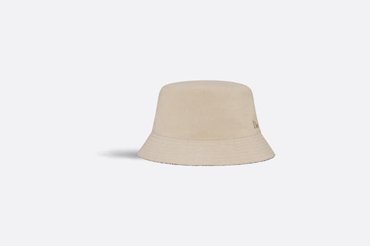 Reversible Dior Oblique Bucket Hat • Beige and Plum Cotton