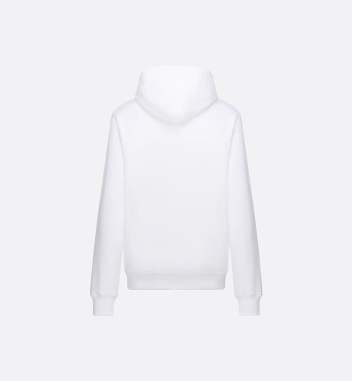 Relaxed-Fit Hooded Sweatshirt • White Cotton Fleece